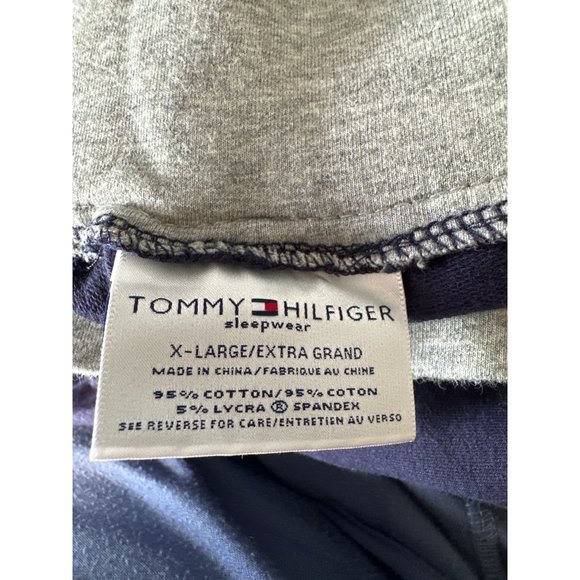 Tommy Hilfiger women’s size XL blue gray elastic tie waist pockets sleep pants - Picture 4 of 6